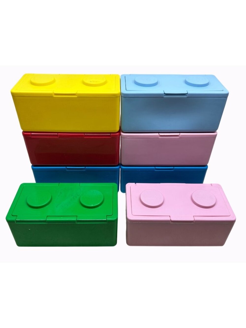 Chubs Stackable Brick Containers Lot of 8 red green blue yellow pink